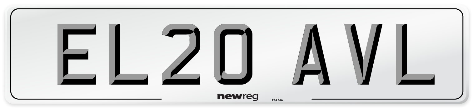 EL20 AVL Number Plate from New Reg